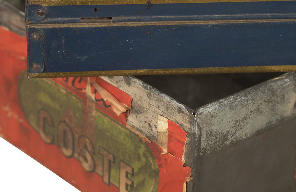 Pair of French Biscuit Tins with Glass Panel Lids- Decorative Accessories- Advertising Antiques -Kitchenalia- French Antiques - Biscuit Tins - AD & PS Antiques