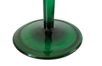 PAIR OF LARGE GREEN TRUMPET VASES