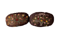 Pair Of 1930s French Oval Needlework Cushions - French Decorative Antiques - Antique Textiles  - Cushions - Pillows - Decorative Accessories - Antique Shops Tetbury - adpsantiques -AD & PS Antiques