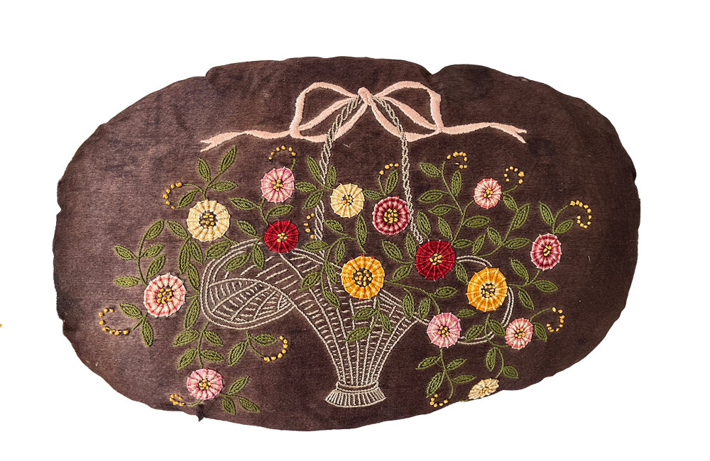 Pair Of 1930s French Oval Needlework Cushions - French Decorative Antiques - Antique Textiles - Cushions - Pillows - Decorative Accessories - Antique Shops Tetbury - adpsantiques -AD & PS Antiques