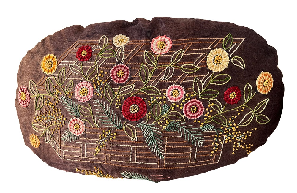 Pair Of 1930s French Oval Needlework Cushions - French Decorative Antiques - Antique Textiles - Cushions - Pillows - Decorative Accessories - Antique Shops Tetbury - adpsantiques -AD & PS Antiques