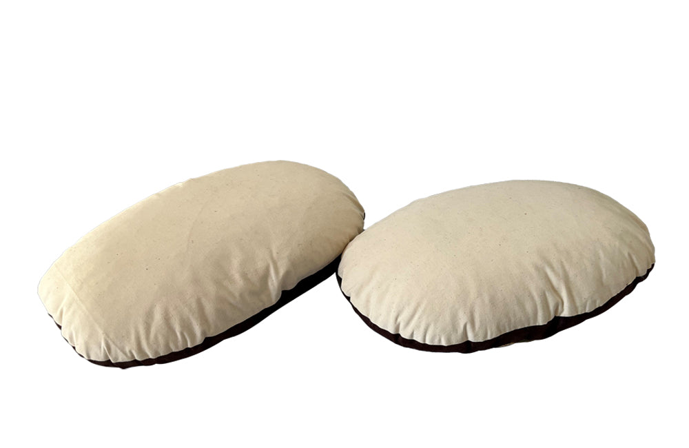 Pair Of 1930s French Oval Needlework Cushions - French Decorative Antiques - Antique Textiles - Cushions - Pillows - Decorative Accessories - Antique Shops Tetbury - adpsantiques -AD & PS Antiques