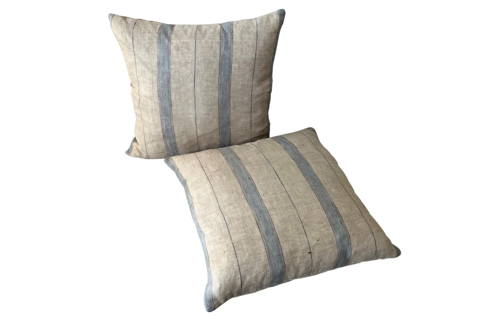 Pair Of French Antique Linen Cushions - French Decorative Antiques - Antique Textiles - Antique French Textiles - Cushions - Pillows - Soft Furnishings - Antique Decorative Accessories - Antique Shops Tetbury - adpsantiques - AD & PS Antiques