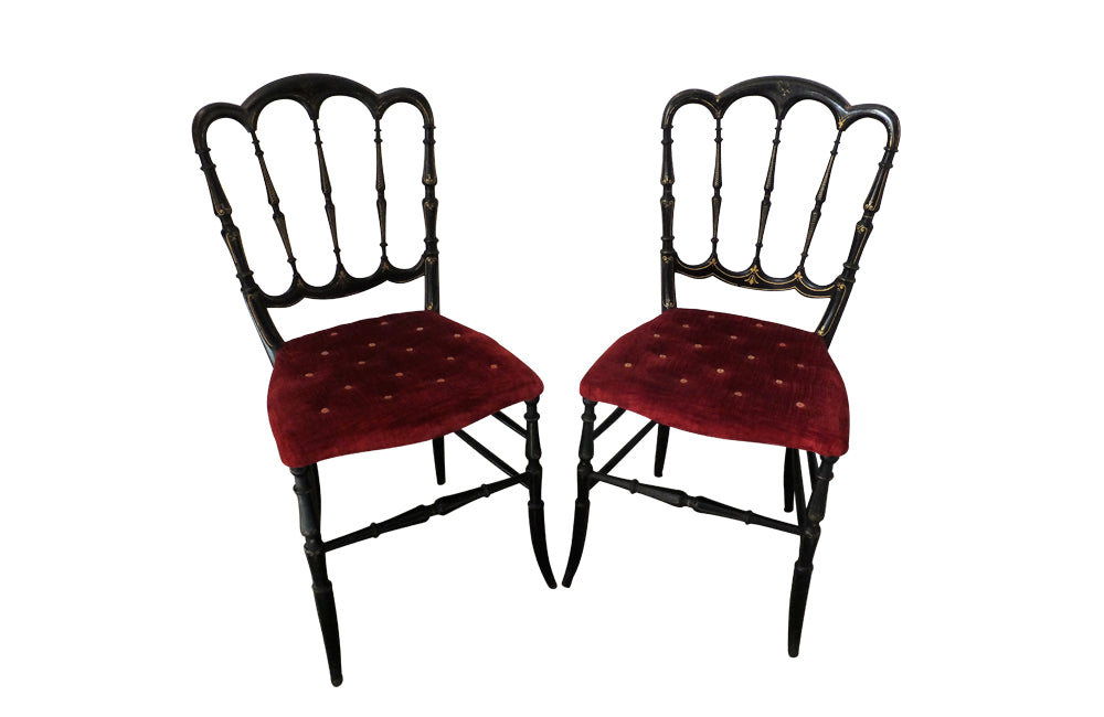 Pair of Napoleon III Parlour Chairs Decorative Antique Furniture