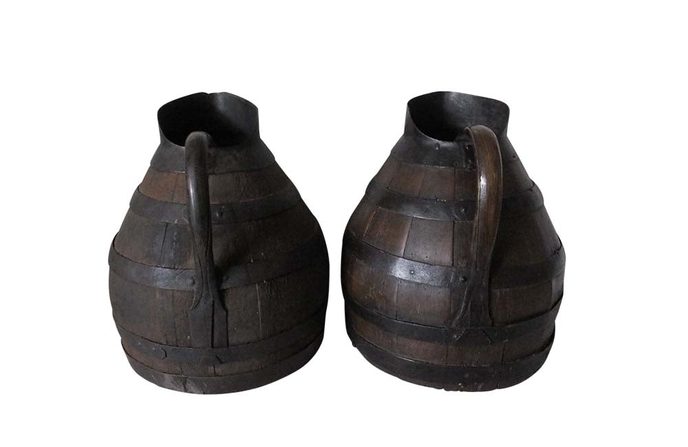 Pair of 19th Century Wine Jugs-Burgundy Wine Pitchers-French Antiques-Decorative Accessories-Kitchenalia-AD & PS Antiques