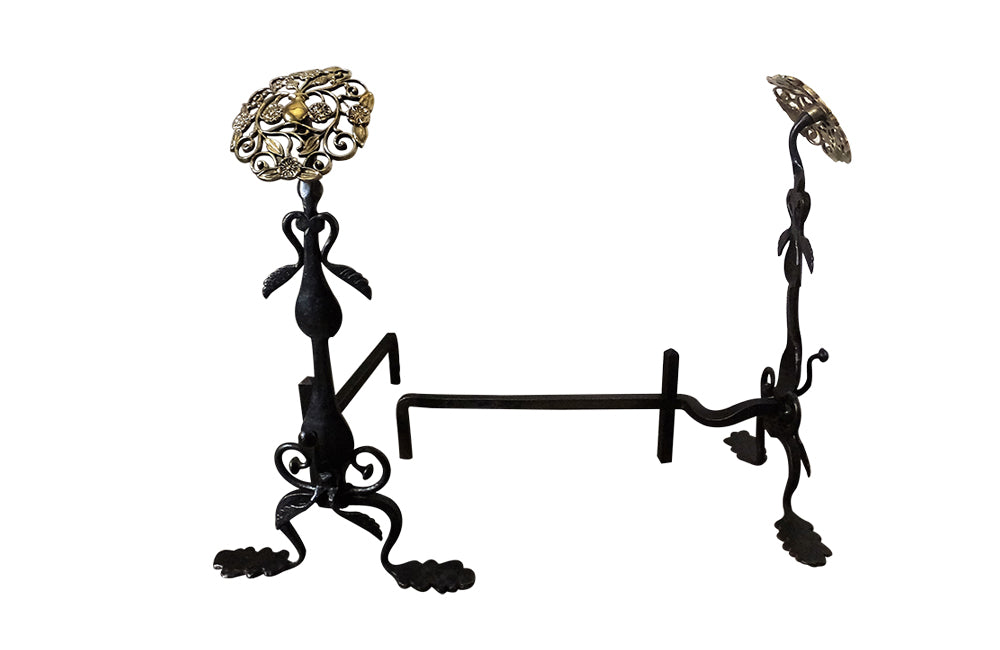 Pair of Aesthetic Movement Andirons - Firedogs - Antique Andirons - Aesthetic Movement - arts & crafts - Fireplace Accessories - Antique Shops Tetbury - AD & PS Antiques
