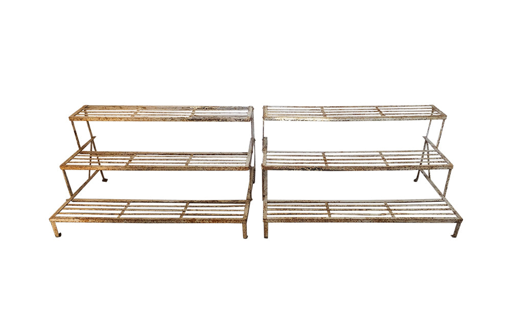 Pair of French Iron Plant Stands-Florist Stands-Garden Furniture-Garden Antiques-French Antiques-AD & PS Antiques