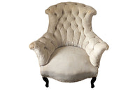 Pair Of French Button Back Armchairs-Napoleon III Armchairs-Large Antique Armchairs-French Antiques-Antique Seating-AD & PS Antiques