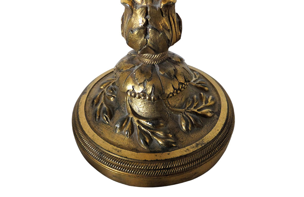 Pair of Small Gilt Bronze 19th Century French candlesticks-Antique Candlesticks-Candle Holders-French Antiques-Decorative Accessories-Decorative Antiques-AD & PS Antiques