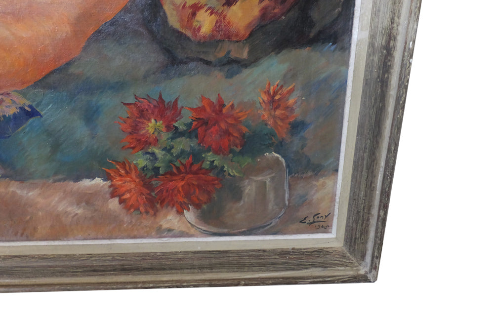 Large Signed Reclining Nude Painting - Oil on Canvas- Paintings- Signed Paintings- AD & PS Antiques