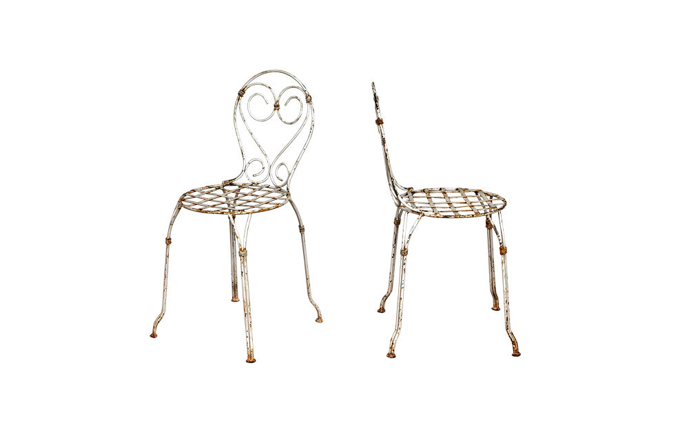 Six French Iron Garden Chairs - French Antiques - Garden Antiques -Garden Chairs - AD & PS Antiques