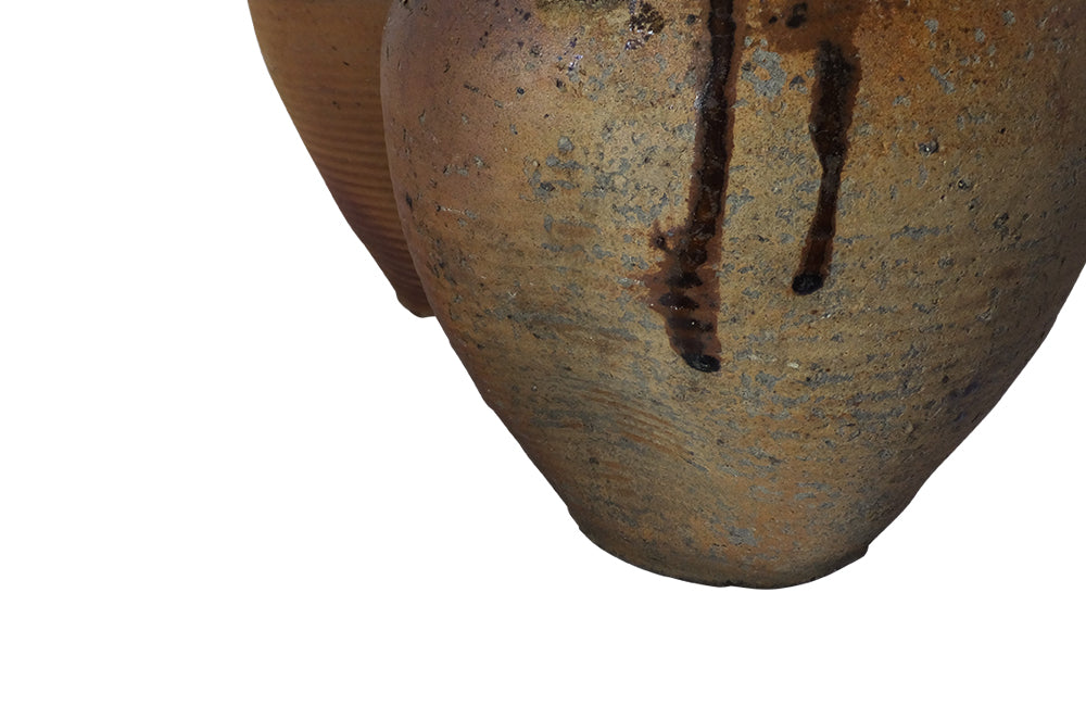 Collection of Three Stoneware Walnut Oil Pots-Stoneware-French Antique Pottery-Ceramics-Confit Pots-Stoneware-Decorative Antiques-French Antiques-Decorative Accessories-Kitchenalia-AD & PS Antiques