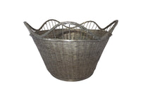 LARGE FRENCH SILVER PLATE WOVEN BASKET