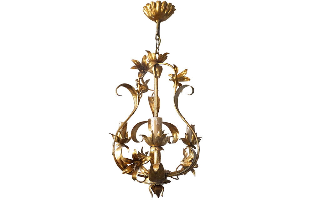 Vintage Lily Chandelier-Vintage Lighting-French Antiques-Hanging Light-Chandeliers-AD & PS Antiques