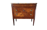 Small Marquetry French Commode-Marquetry Chest Of Drwaers-Louis XVI Revival Commode-Marble Top Chest of Drawers-French Antiques-Commodes & Chests of drawers-AD & PS Antiques