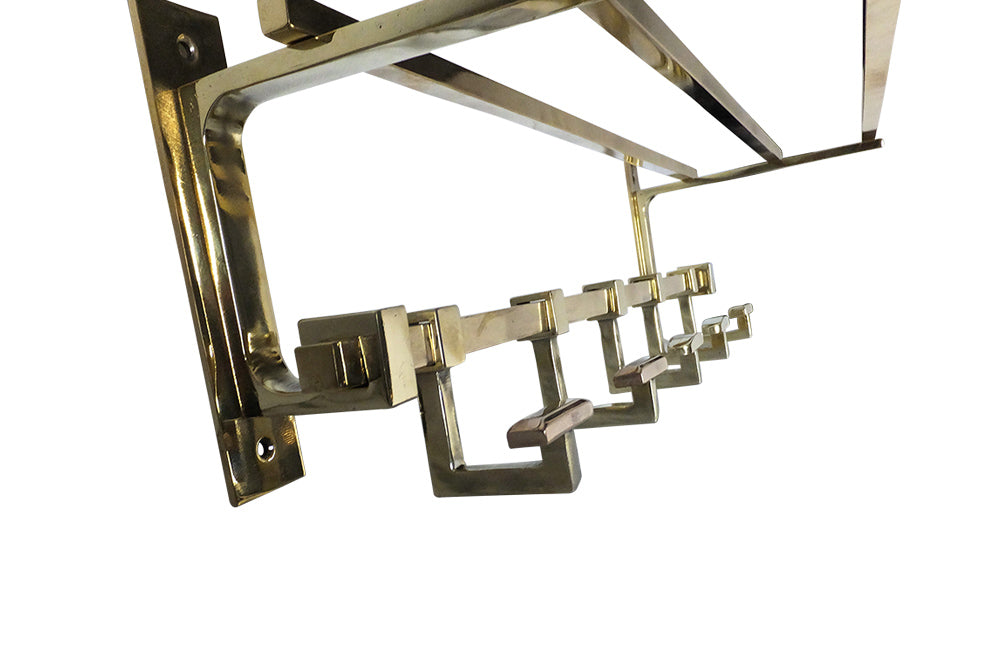 BRASS COAT & HAT RACK