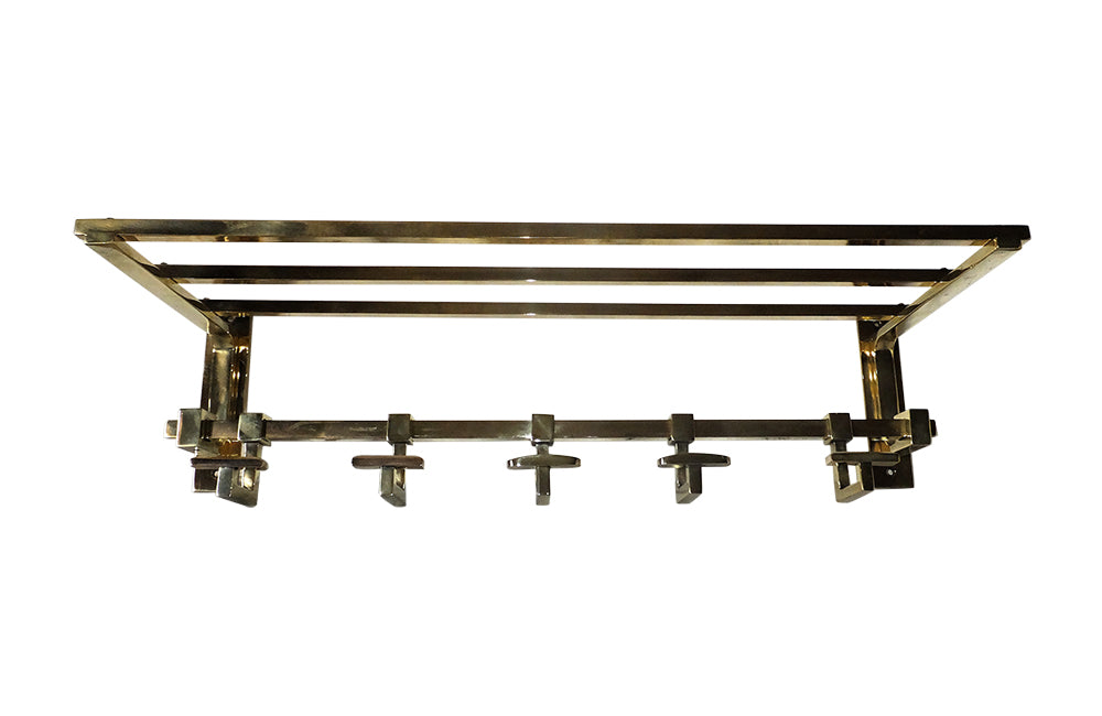 BRASS COAT & HAT RACK