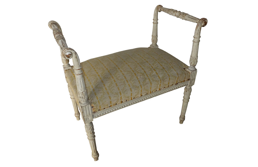 19th Century Swedish Stool - Neoclassical Revival Stool - Antique Stool - Swedish Antiques – Antique Stool – Antique Furniture - AD & PS Antiques