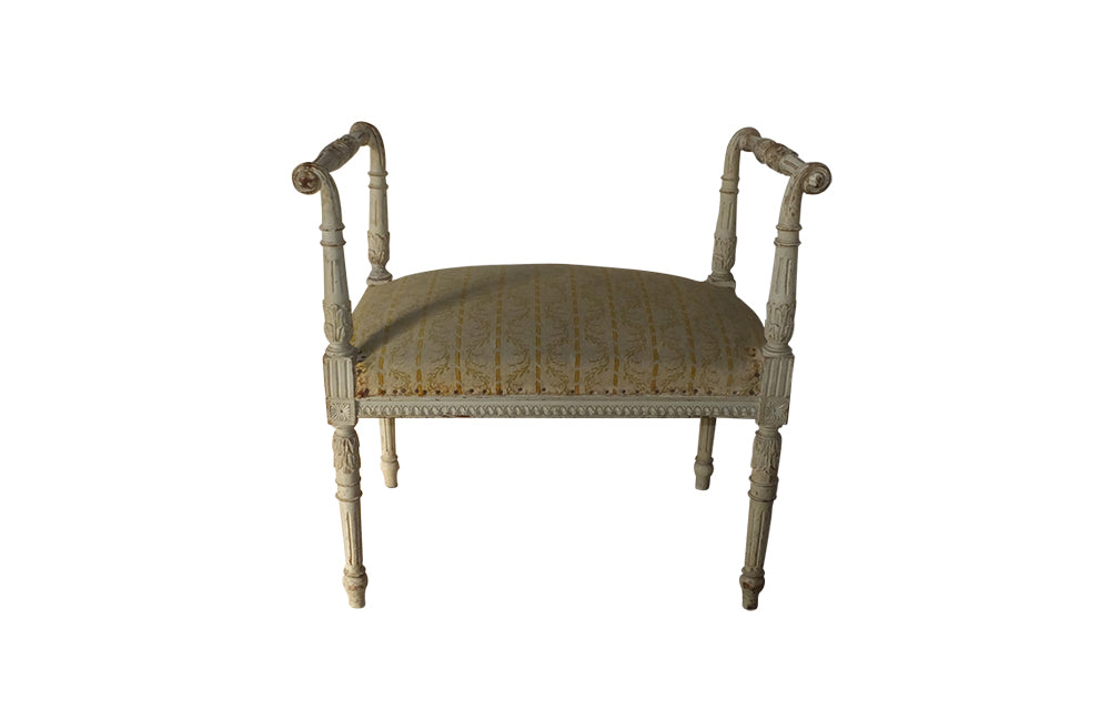 19th Century Swedish Stool - Neoclassical Revival Stool - Antique Stool - Swedish Antiques – Antique Stool – Antique Furniture - AD & PS Antiques