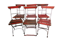 Set Of Six Folding French Antique Bistro Chairs - French Folding Garden Chairs - Antique French Cafe Chairs - French Antiques - Garden Antiques - Dining Chairs – French Garden Antiques - AD & PS Antiques