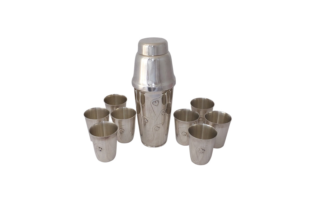 Art Deco Style Silverplated Playing Card Cocktail Shaker Set - Cocktail Shakers - Art Deco Style - French Decorative Antiques - Decorative Antiques - Decorative Accessories - Fine Dining Accessories - Gambling Accessories - Antique Shops Tetbury - AD & PS Antiquesh