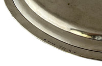 Charming little oval French silver plate tray engraved 'Restaurant Combe'. Maker stamp Felix Freres Toulouse to rear.