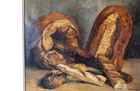 20th Century framed still life painting of bread loaves - Oil on paper. - Oil Painting - Signed Tarayre - Wall Art - French Decorative Antiques - Wall Decoration - Still Life Art - Antique Shops Tetbury - Signed by the artist,Tarayre - Decorative Antiques - AD & PS Antiques