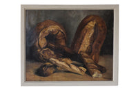 20th Century framed still life painting of bread loaves - Oil on paper. - Oil Painting - Signed Tarayre - Wall Art - French Decorative Antiques -  Wall Decoration - Still Life Art - Antique Shops Tetbury -  Signed by the artist,Tarayre - Decorative Antiques - AD & PS Antiques