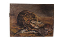 French Still Life painting Of A Basket Of Seafood - French Art - Oil On Canvas - Signed Artwork - French Decorative Antiques - Wall Art - Wall Decoration - French Antiques -Antique Shops Tetbury - AD & PS Antiques