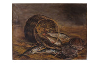 French Still Life painting Of A Basket Of Seafood - French Art - Oil On Canvas - Signed Artwork - French Decorative Antiques - Wall Art - Wall Decoration - French Antiques -Antique Shops Tetbury - AD & PS Antiques