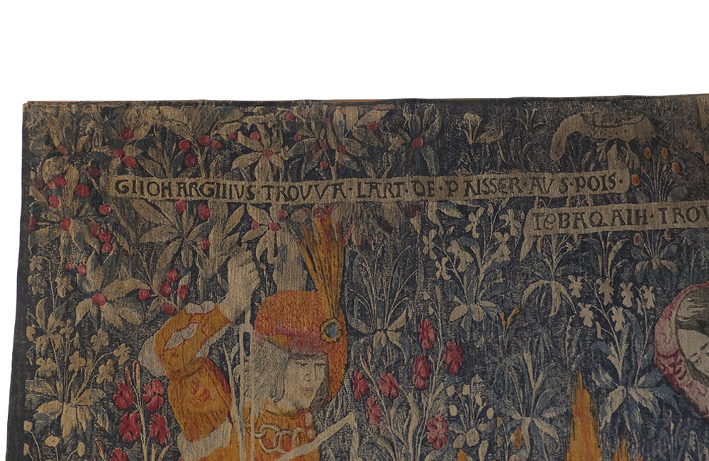 Large Wall Hanging 'Tubal Cain & Giohargus'-Tapestry-Wall Decoration-Wall Hanging-Decorative Accessories-Decorative Antiques-French Antiques-AD & PS Antiques