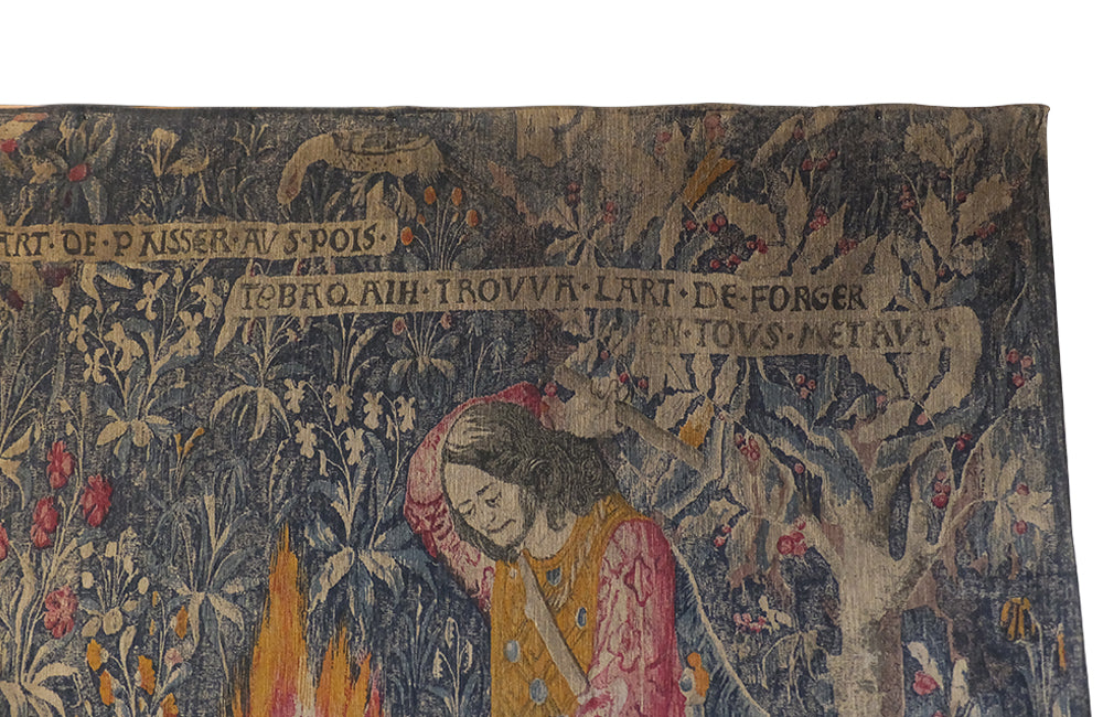 Large Wall Hanging 'Tubal Cain & Giohargus'-Tapestry-Wall Decoration-Wall Hanging-Decorative Accessories-Decorative Antiques-French Antiques-AD & PS Antiques