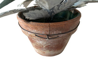 SMALL FRENCH TOLE & PORCELAIN POTTED PLANT