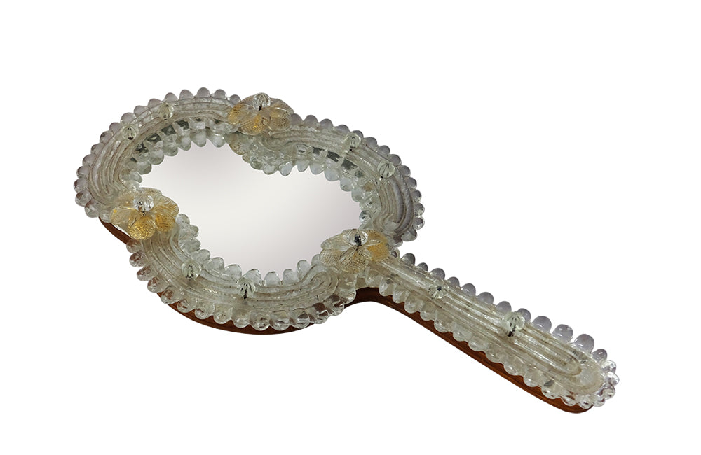 Vintage Venetian Table Mirror- Italian Antiques-Mid Century Modern-Italian Vintage Accessories-Mirrors-Vintage Mirror-Murano Glass Mirror-AD & PS Antiques