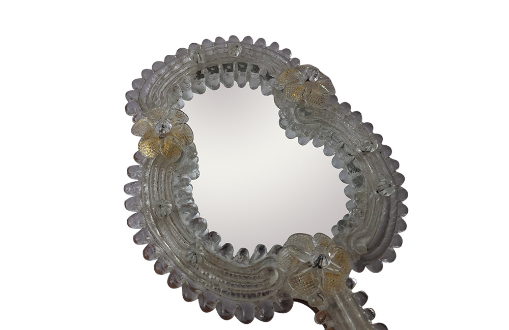 Vintage Venetian Table Mirror- Italian Antiques-Mid Century Modern-Italian Vintage Accessories-Mirrors-Vintage Mirror-Murano Glass Mirror-AD & PS Antiques
