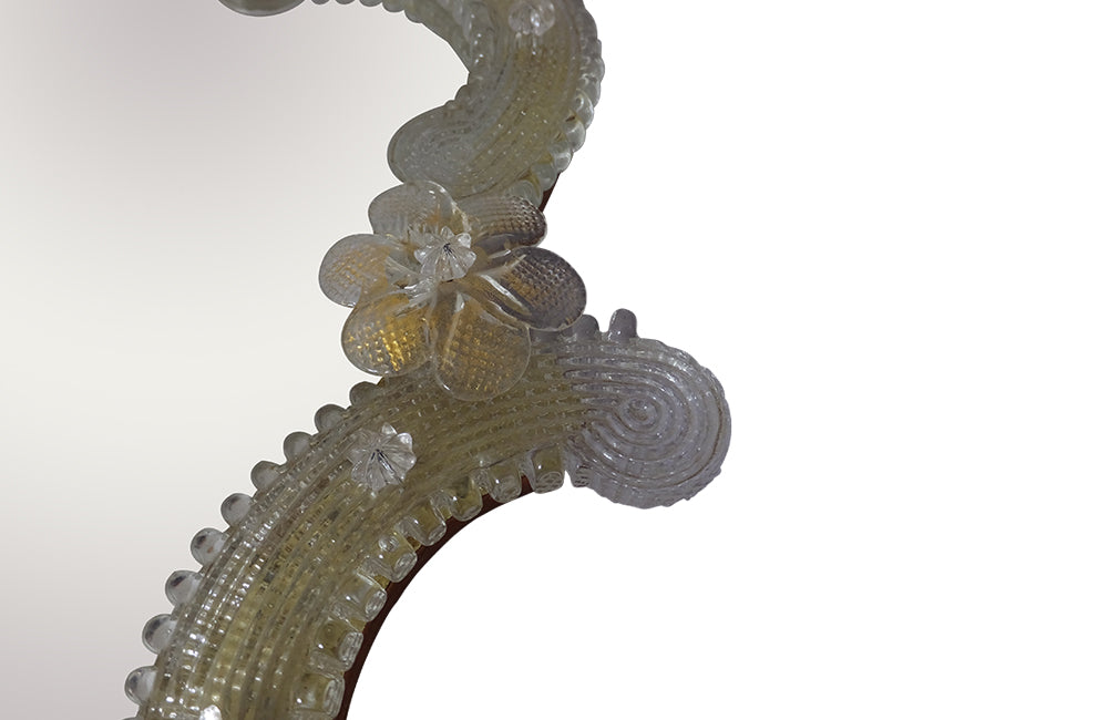 Vintage Venetian Table Mirror- Italian Antiques-Mid Century Modern-Italian Vintage Accessories-Mirrors-Vintage Mirror-Murano Glass Mirror-AD & PS Antiques