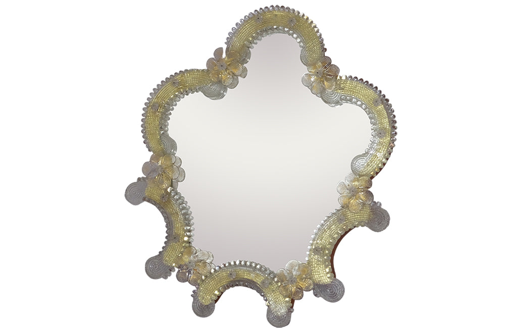 Vintage Venetian Table Mirror- Italian Antiques-Mid Century Modern-Italian Vintage Accessories-Mirrors-Vintage Mirror-Murano Glass Mirror-AD & PS Antiques