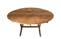 French 19th Century Oval Folding Vineyard Table - French Antique Furniture - Folding Antique Table - Vigneron Table - Farm Table - French Antiques - Antique Table - Antique Dining Tables - AD & PS Antiques