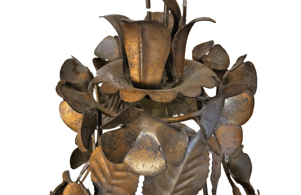 Vintage Gilt Tole Hanging Lights – Mid Century Lighting – Mid Century Chandelier - Vintage lighting - French Antiques - AD & PS Antiques