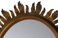 Large Oval Wooden Sunburst Mirror-Spanish Sunburst-Decorative Mirrors-Mirrors-AD & PS Antiques