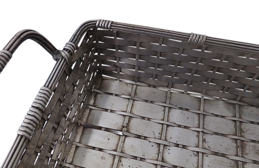 Silverplate Woven Bread Basket-Decorative Accessories-Wine & Food Accessories-Fine Dining Accessories-French Antiques-Decorative Antiques-AD & PS Antiques