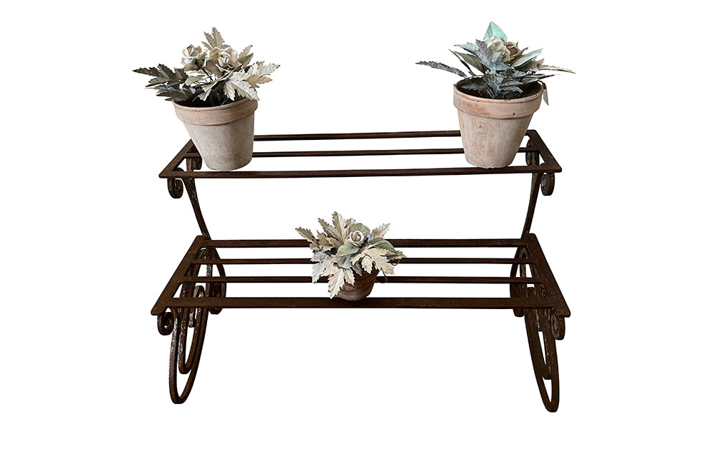 French Art Deco Iron Plant Stand - French Garden Antiques - Plant Stand - Shelves - Art Deco Antiques - French Garden Antiques - Garden Accessories - Antique Shops Tetbury - adpsantiques - AD & PS Antiques