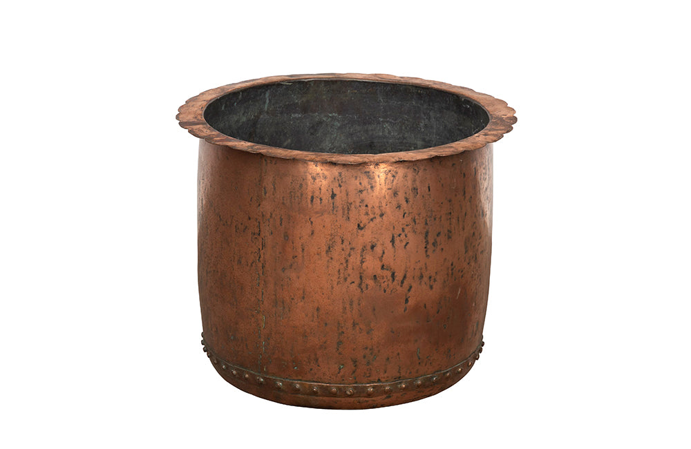 Beautiful Early 19th Century Copper Vat - Garden Antiques - French Garden Antiques - Antique Planter - Water Feature - Jardinieres - Copper Planters - Log Bin - Fireplace Antiques - Decorative Accessories - Antique Shops Tetbury - adpsantiques - AD & PS Antiques