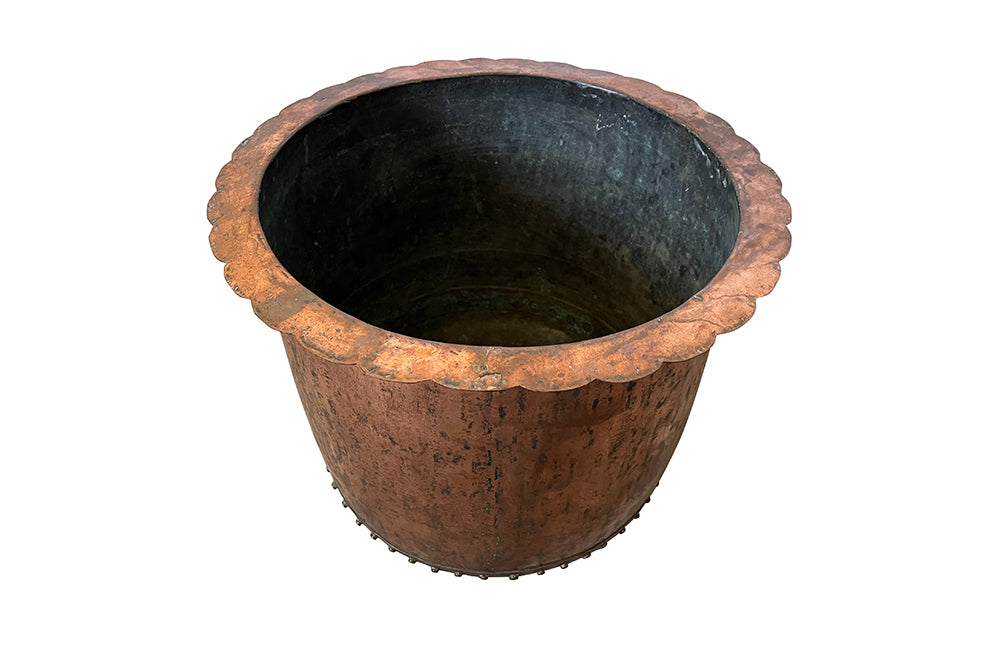 Beautiful Early 19th Century Copper Vat - Garden Antiques - French Garden Antiques - Antique Planter - Water Feature - Jardinieres - Copper Planters - Log Bin - Fireplace Antiques - Decorative Accessories - Antique Shops Tetbury - adpsantiques - AD & PS Antiques