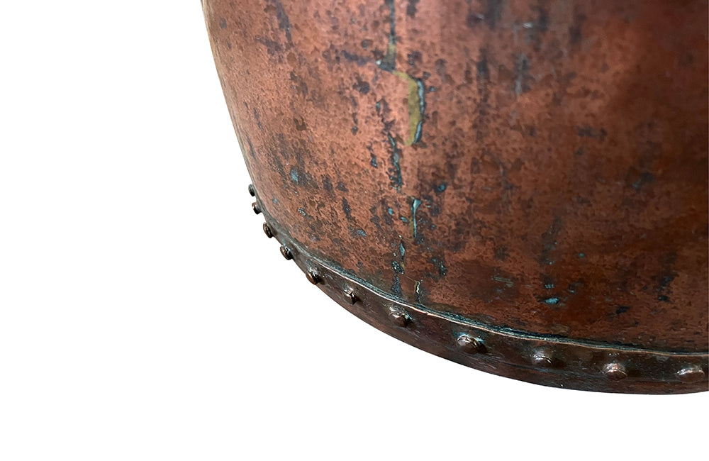Beautiful Early 19th Century Copper Vat - Garden Antiques - French Garden Antiques - Antique Planter - Water Feature - Jardinieres - Copper Planters - Log Bin - Fireplace Antiques - Decorative Accessories - Antique Shops Tetbury - adpsantiques - AD & PS Antiques