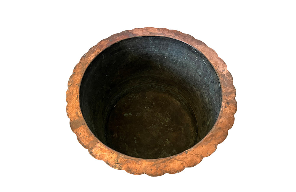 Beautiful Early 19th Century Copper Vat - Garden Antiques - French Garden Antiques - Antique Planter - Water Feature - Jardinieres - Copper Planters - Log Bin - Fireplace Antiques - Decorative Accessories - Antique Shops Tetbury - adpsantiques - AD & PS Antiques