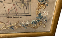 Framed Early 19th Century Silkwork French Map - French Decorative Antiques - Silkwork - Antique Textiles - Cartography - Decorative Antiques - Decorative Accessories - Wall Art - Wall decorations - Antique Needlework - Antique Maps - Antique Shope Tetbury - adpsantiques - AD & PS Antiques
