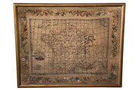 Framed Early 19th Century Silkwork French Map - French Decorative Antiques - Silkwork - Antique Textiles - Cartography - Decorative Antiques - Decorative Accessories - Wall Art - Wall decorations - Antique Needlework - Antique Maps - Antique Shope Tetbury - adpsantiques - AD & PS Antiques