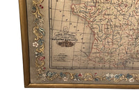 Framed Early 19th Century Silkwork French Map - French Decorative Antiques - Silkwork - Antique Textiles - Cartography - Decorative Antiques - Decorative Accessories - Wall Art - Wall decorations - Antique Needlework - Antique Maps - Antique Shope Tetbury - adpsantiques - AD & PS Antiques