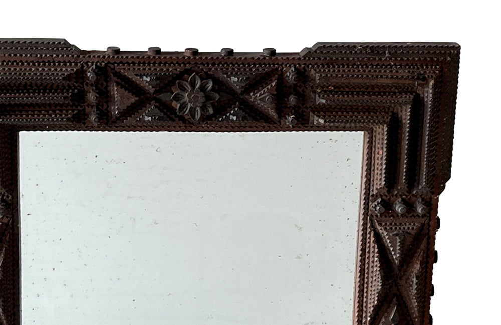 French Antique Tramp Art Mirror - French Decorative Antiques - Antique Mirrors - Folk Art - Tramp Art - Art Populaire - Mirrors - Decorative Mirrors - Antique Shops Tetbury - adpsantiques - AD & PS Antiques